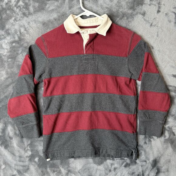 Urban Pipe Line Polo Kids Rugby Size Small Red Gray Striped Collard - Picture 1 of 6
